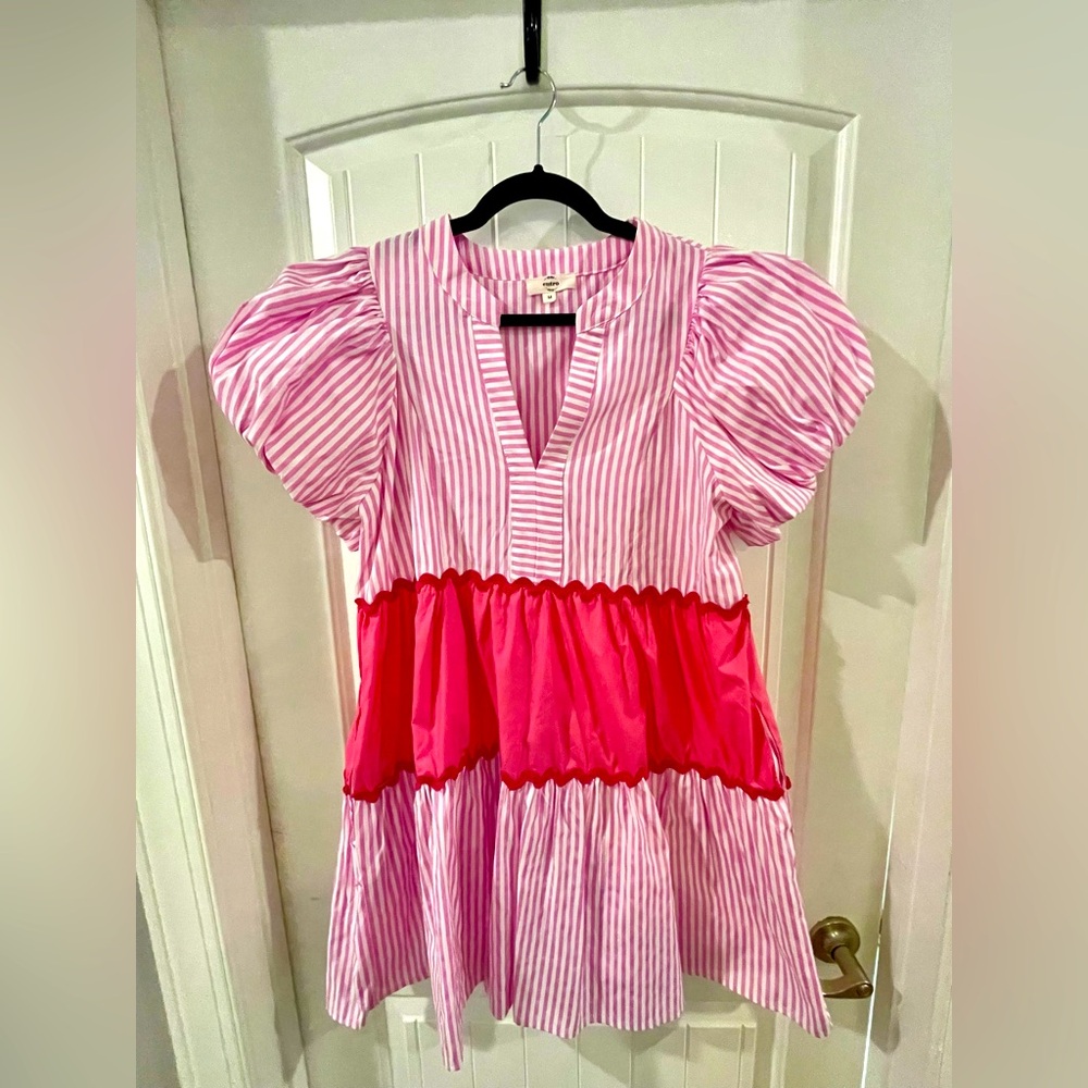 Pink and white Entro dress from a local boutique